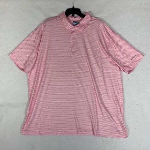 Ben Hogan Other - Ben Hogan Performance Pink Geometric Print Short Sleeve Golf Polo Shirt Mens 3XL
